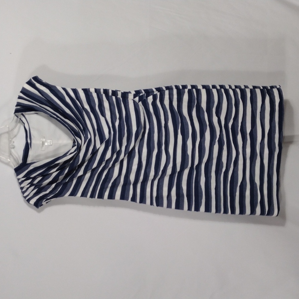 EUC Dressbarn Striped Blue and white Dress size Petite 14